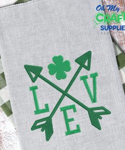 Love Shamrock Arrow Embroidery Design