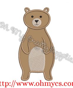 Standing Bear Applique Design