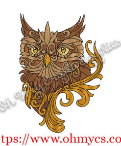 SteamPunk Owl Embroidery Design