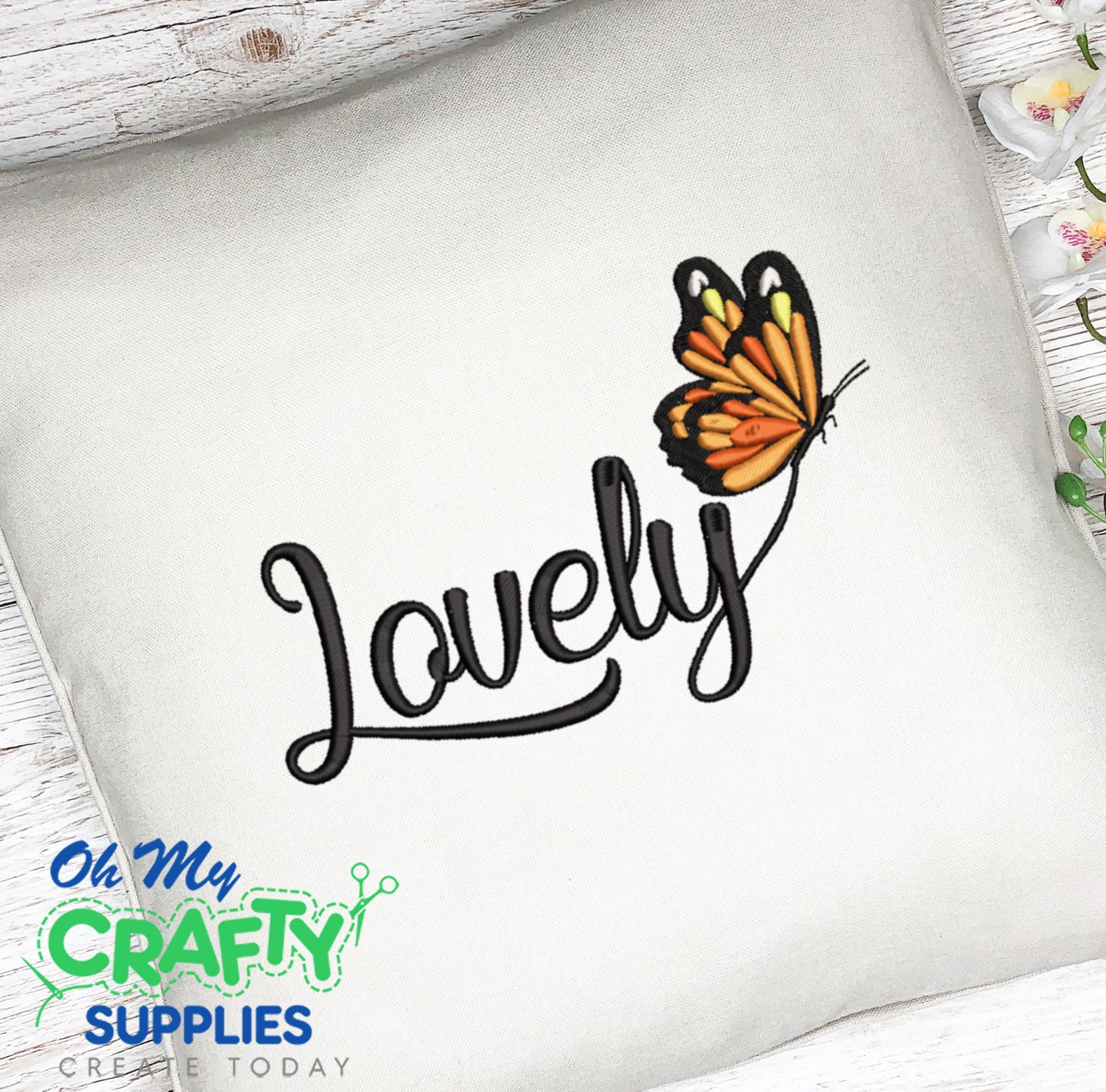 Lovely Stitch and Satin Butterfly Embroidery Design