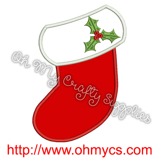 Christmas Stocking Applique Design
