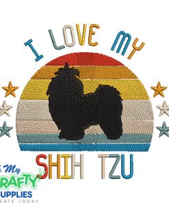 I Love My Shih Tzu 522 Embroidery Design