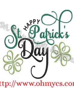 Fancy Happy St. Patrick's Day Embroidery Design
