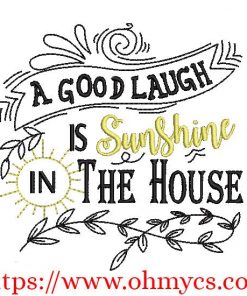 Sunshine In The House Embroidery Design