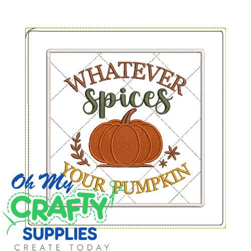 Spices Your Pumpkin Potholder Embroidery Design (AB)