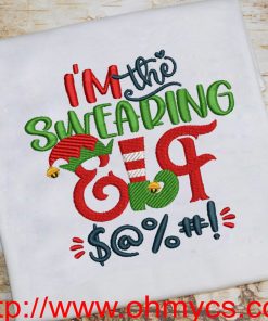 Swearing Elf Embroidery Design