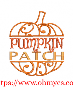 Pumpkin Patch Swirl Embroidery Design