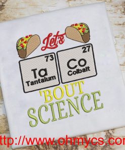 TaCo bout Science Embroidery Design