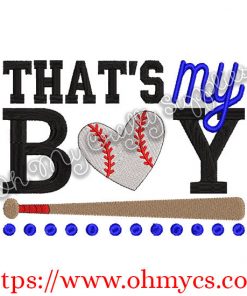That's My Boy Baseball Embroidery Design