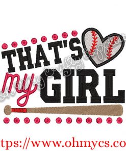 That's my Girl Baseball Embroidery Design