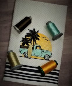 Surfer Truck Embroidery Design