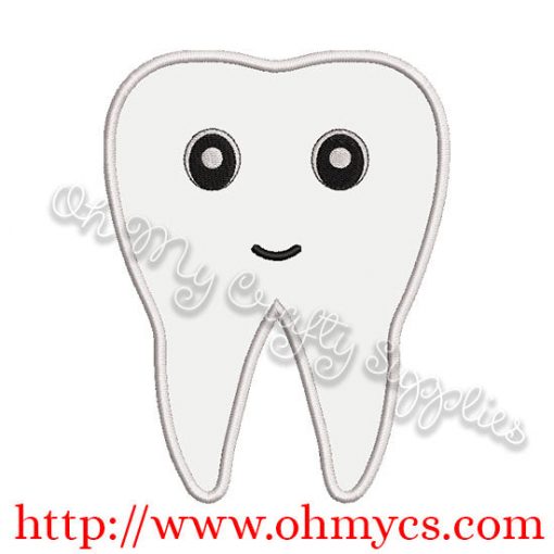 Tooth Applique Design for Embroidery Machines