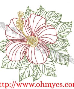 Henna Tropical Flower Embroidery Design