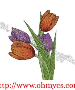 Blended Tulips Embroidery Design