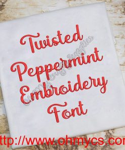 Twisted Peppermint Embroidery Font (BX Included)