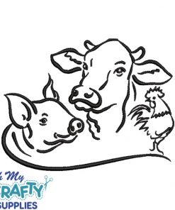 Pig, Cow, Chicken 1222 Embroidery Design