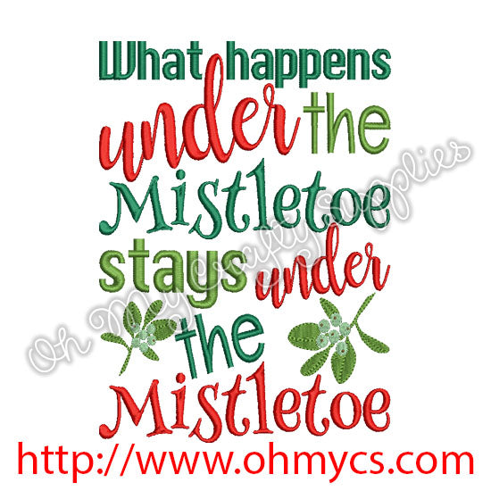 Under the Mistletoe Embroidery Design