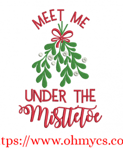 Meet Under the Mistletoe Embroidery Design