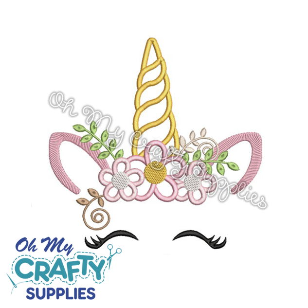 Unicorn Face Embroidery Applique