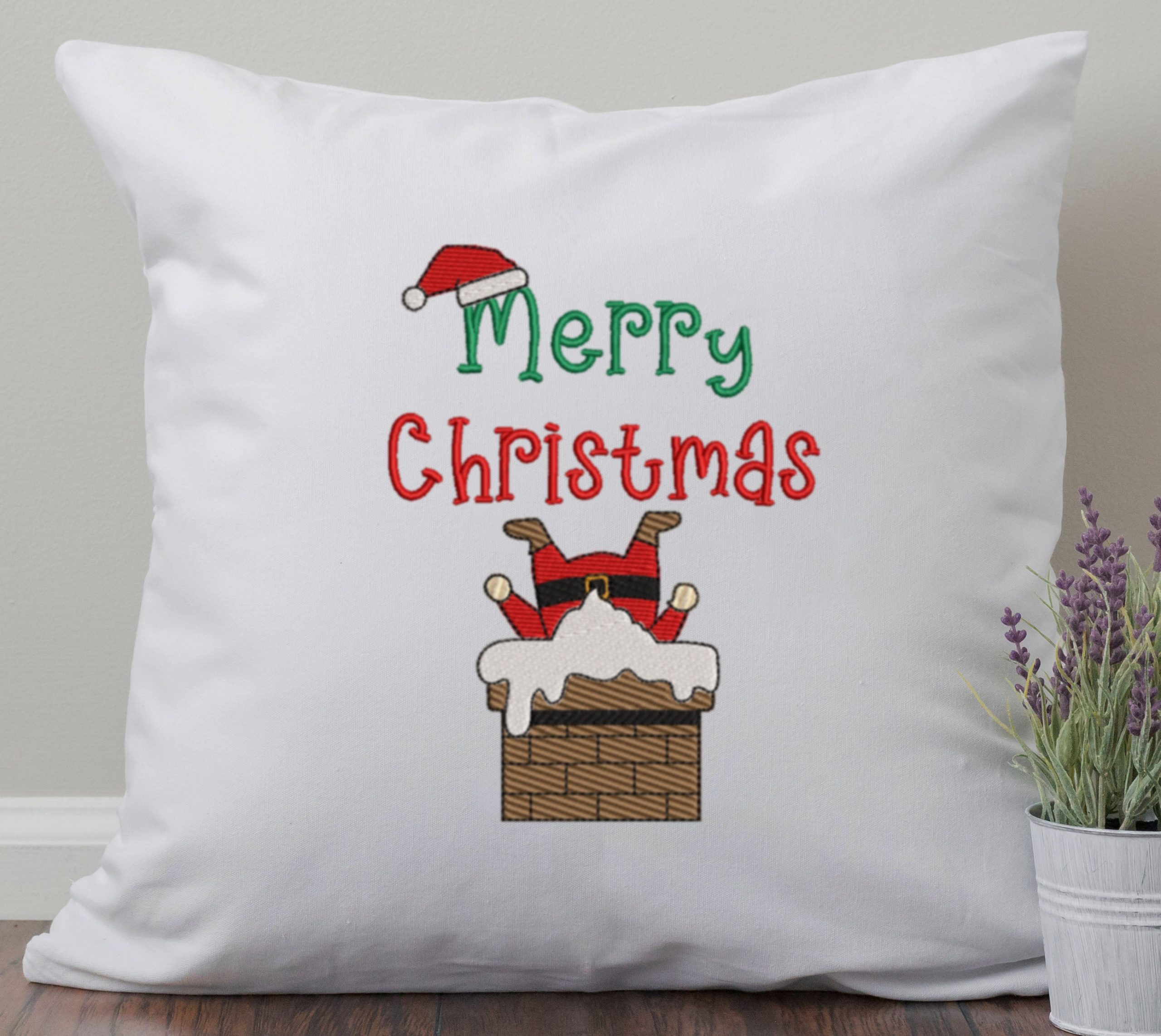 Upside Down Santa Embroidery Design