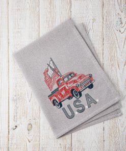 USA Vintage Truck Embroidery Design