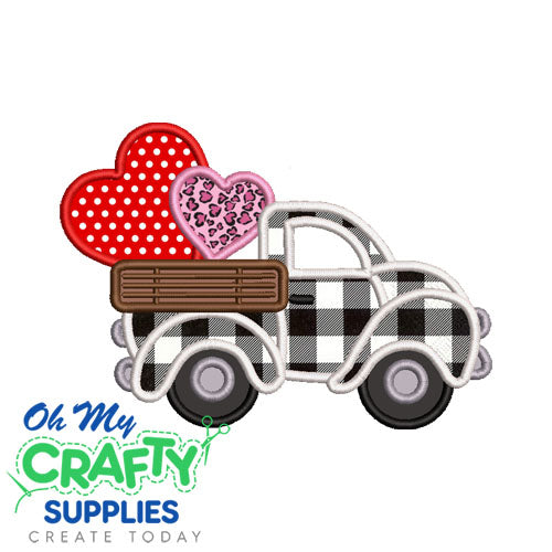 Valentine Truck 1723 Applique Embroidery Design