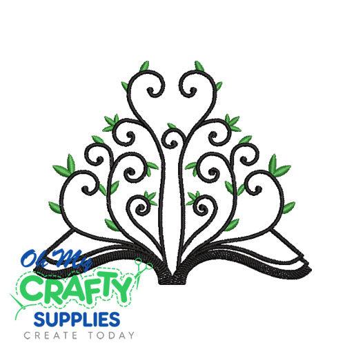Vine Book Embroidery Design