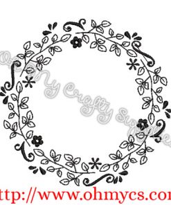 Vintage Monogram Wreath Embroidery Design