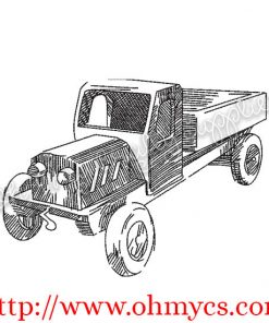 Sketch Vintage Toy Truck Embroidery Design