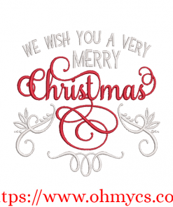 Very Merry Christmas Embroidery Design