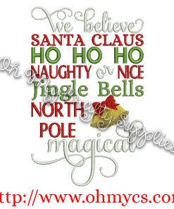 We Believe Embroidery Design