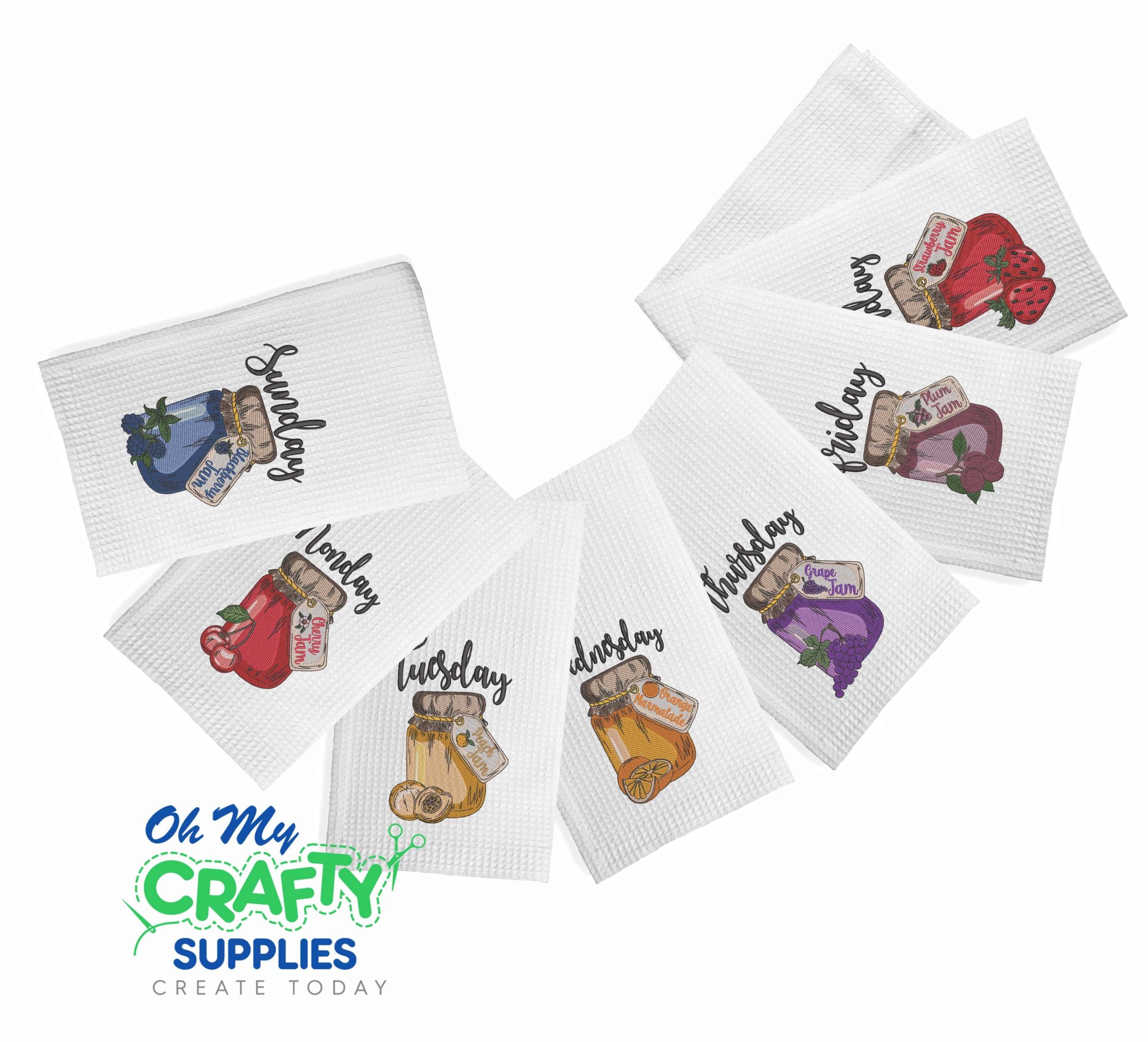 Jam Days of the Week Set Embroidery Designs