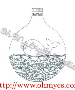 Whale in a Bottle Embroidery Design