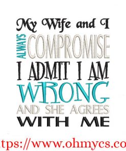 My Wife and I Embroidery Design