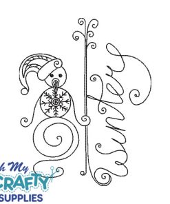 Winter Snowman Embroidery Design