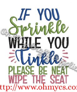 Wipe the Seat Embroidery Design