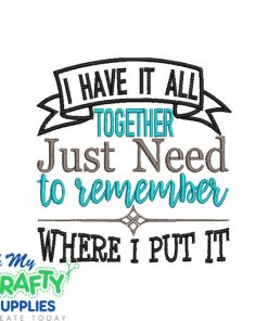 Where I put it 2021 Embroidery Design