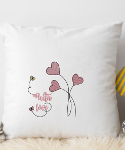 With love and Hearts Embroidery Design