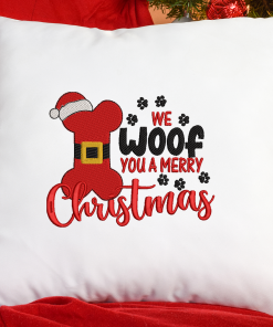 We Woof Christmas Embroidery Design