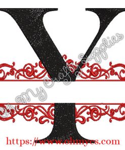 Y Split Letter Embroidery Design