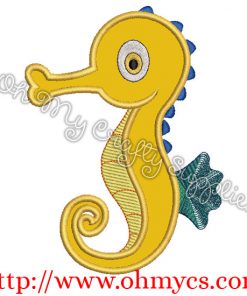Yellow Seahorse Applique