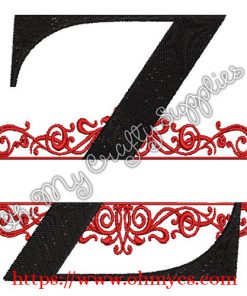 Z Split Letter Embroidery Design