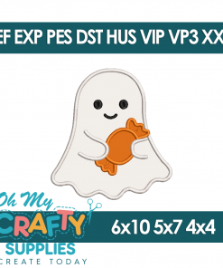 Candy Ghost Applique Embroidery Design