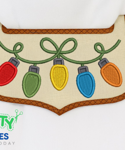 ITH Christmas Lights Towel Topper Embroidery Design