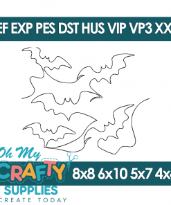 Edge to Edge Bats Embroidery Design