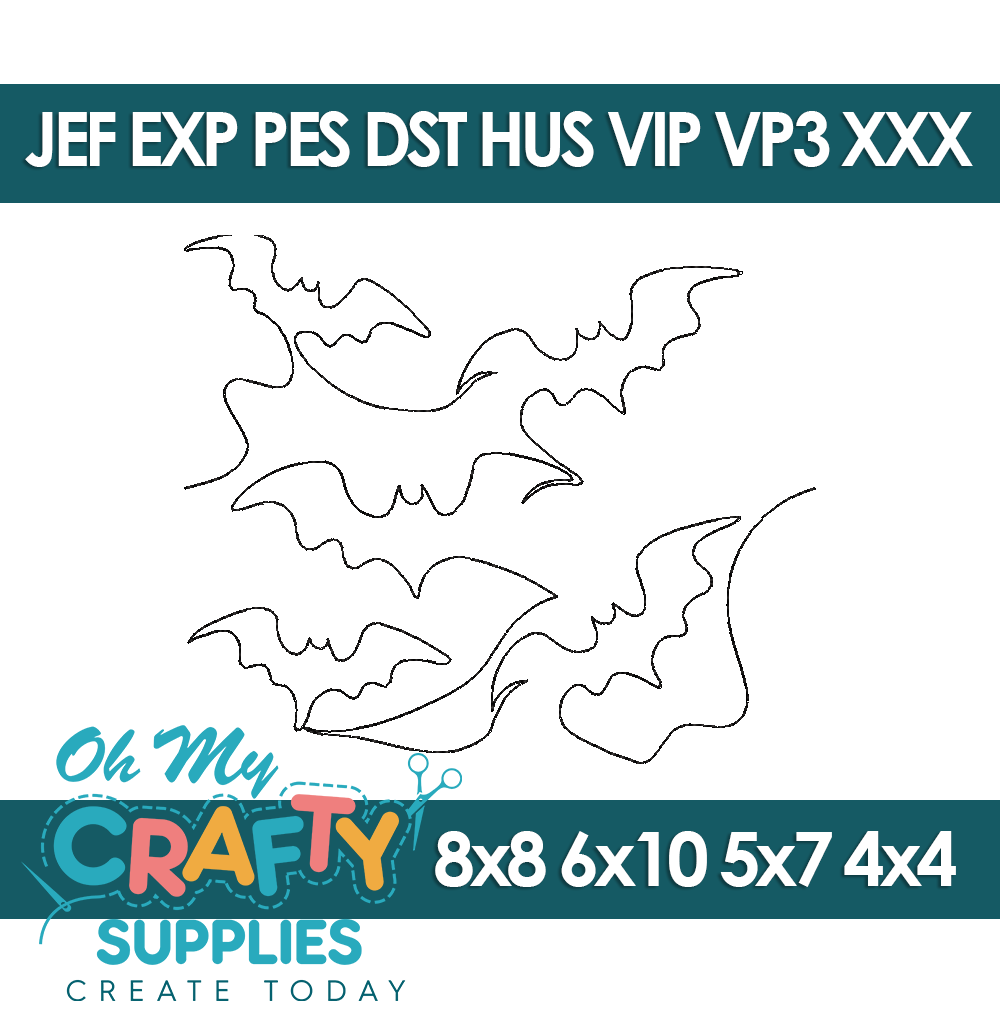 Edge to Edge Bats Embroidery Design