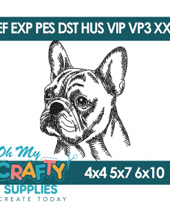 Sketch French Bulldog 98 Embroidery Design (Fetch)