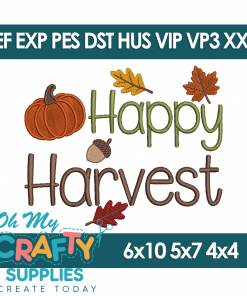 Happy Harvest 2025 Embroidery Design