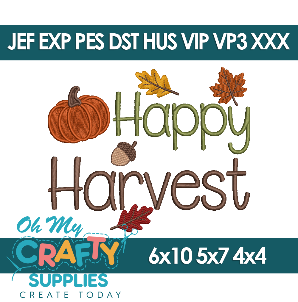 Happy Harvest 2025 Embroidery Design