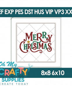 ITH Merry Christmas Potholder Embroidery Design